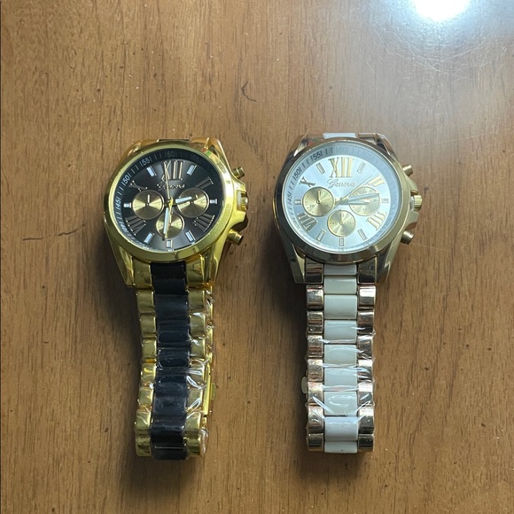 Other - Set Geneva Men's Gold and Silver Quartz Movement Chronograph Watches